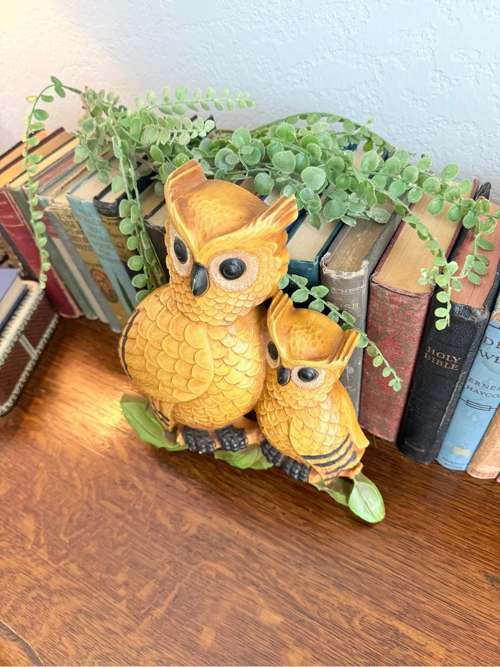 Vintage 1970s HOMCO Owl Wall Plaque • Mid‑Century Modern • Honey Brown